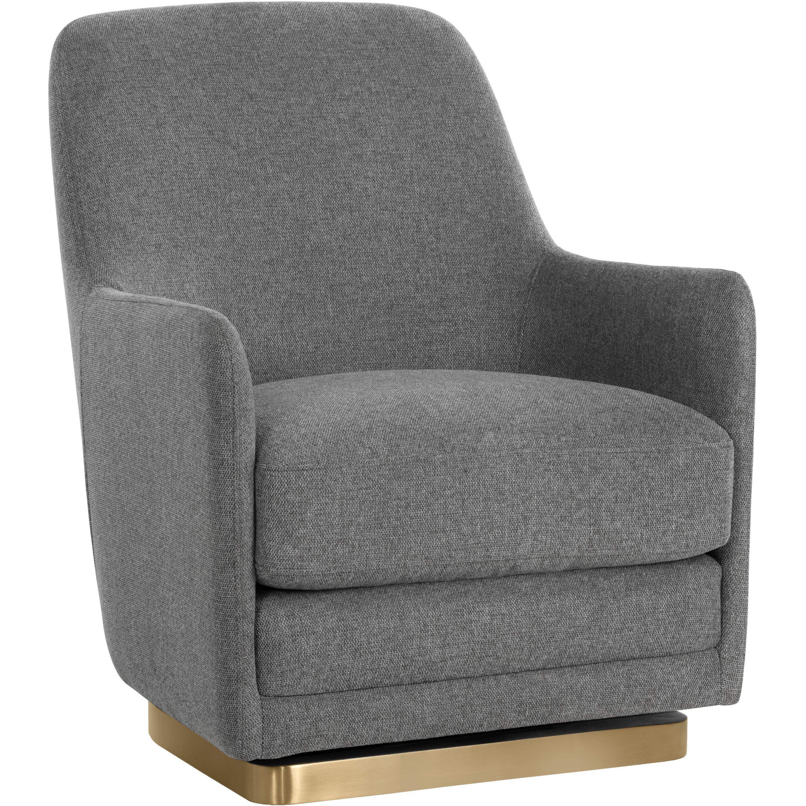 Marcela Belfast Koala Grey Swivel Lounge Chair, Swivel
